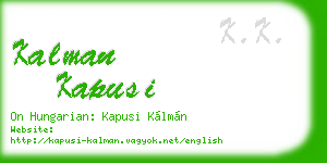 kalman kapusi business card